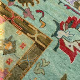 Oushak Rug 9x12 Turkish Knot Hand-Knotted Vintage Antique Wool Area Rug For Living Room & Dining Room. Quick Ship - thumbnail 3