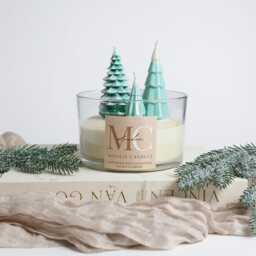Large Christmas Tree Candle Bowl, Winter Forest Candle, Soy Wax Centerpiece, Minimalist Holiday D??cor Gift, Festive Gift For Her - thumbnail 2