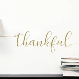 Thankful Sticker Positivity Wall Decor, Thankful Dining Room Art, Mindfulness Decor Bedroom Sticker, Art - thumbnail 3