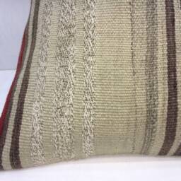 Vintage Kilim Pillow Cover, Turkish Handwoven Pillow, Bohemian Accent - 16x16 - thumbnail 3