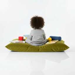 Bean Bag Plush Velvet Floor Cushion Sage Green Square Pillow - thumbnail 2