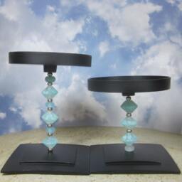 Artisan Lampwork Beaded Candle Holder Unique Home Accent - thumbnail 4