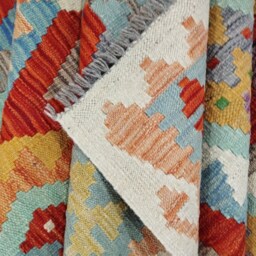 Handmade Kilim Rug, Traditional Artisan Afghan Turkish Aztec Navajo Wool Rug 244x171 cm - thumbnail 3