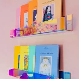 Rainbow Acrylic Montessori Kids Iridescent Floating Bookshelves - thumbnail 3