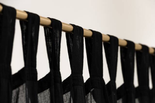 Full Length, Tab Top, Black Sheer 100% Cotton Muslin Curtain Panel - image 1