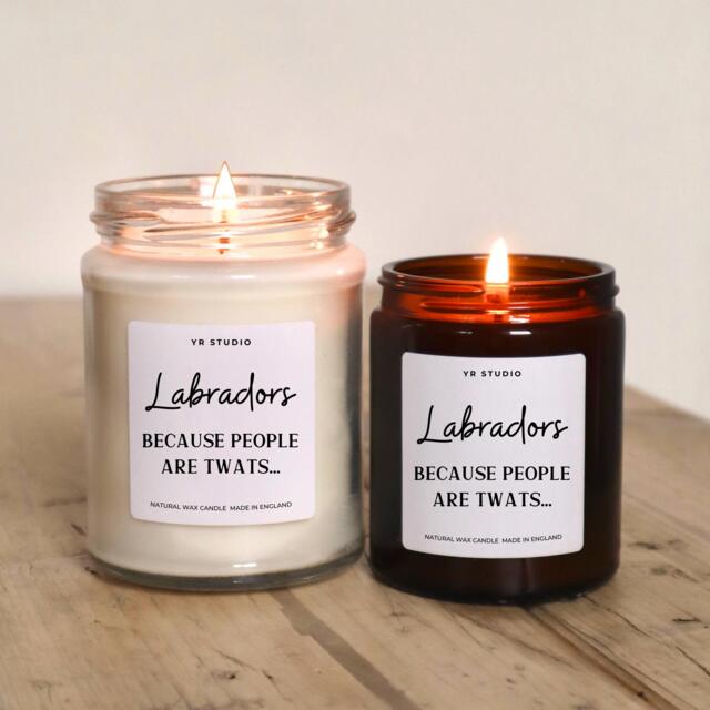 Funny Labrador Candle - Dog Lover Gift For Friends Pet Memorial Mum Dad -Labradors Because People Are Twats - image 1