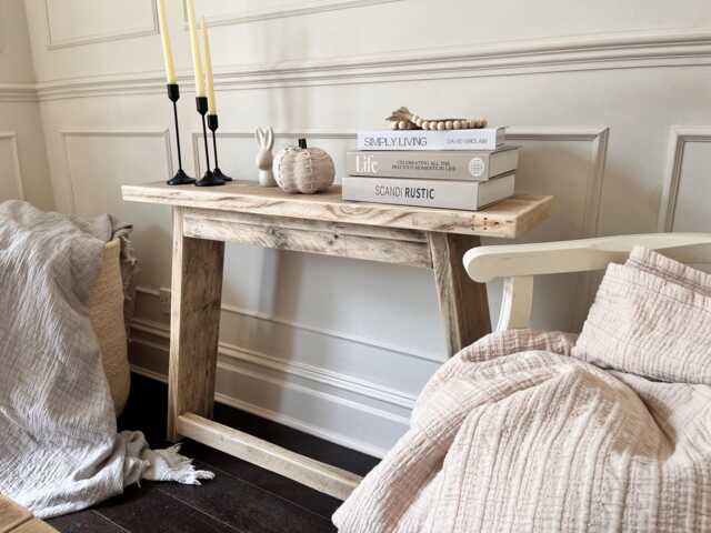Farmhouse Style Rustic Wooden Console Table. Handmade in The UK - image 1