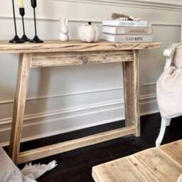 Farmhouse Style Rustic Wooden Console Table. Handmade in The UK - thumbnail 3