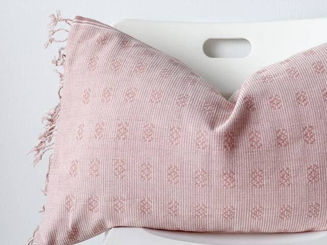 Tribal Hemp Striped Hand Woven Natural Dye Color Lumbar Pillow Cover - image 1