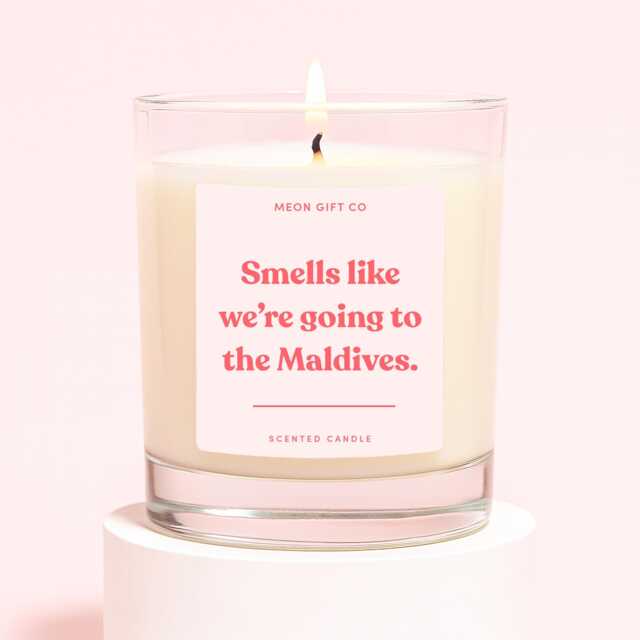 Maldives Gifts - We're Going To The Surprise Candle Trip Reveal Label - image 1