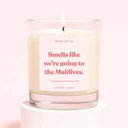 Maldives Gifts - We're Going To The Surprise Candle Trip Reveal Label