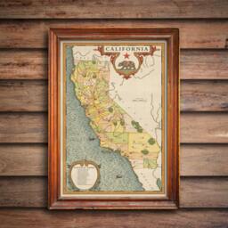 Vintage California National Parks Map, Golden State Wall Art - thumbnail 1