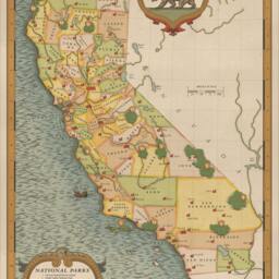 Vintage California National Parks Map, Golden State Wall Art - thumbnail 3