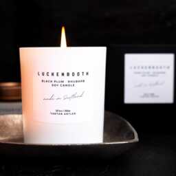 Luckenbooth Soy Candle Scottish Gift Love Token Rhubarb & Dark Plum Made in Scotland - thumbnail 1