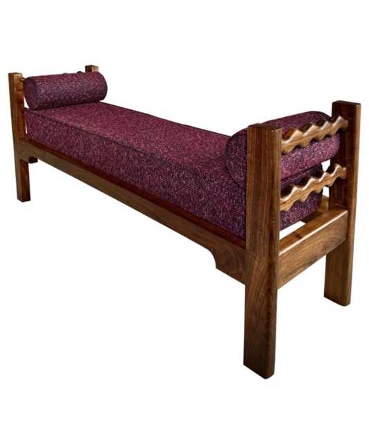 Solid Walnut Boucl?? Day Bed - Luxury Handcrafted UK Furniture Home Decor - image 1
