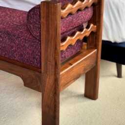 Solid Walnut Boucl?? Day Bed - Luxury Handcrafted UK Furniture Home Decor - thumbnail 4