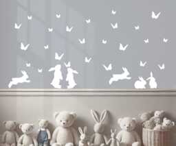 Bunny & Butterflies Wall Decal Sticker Pack - thumbnail 1
