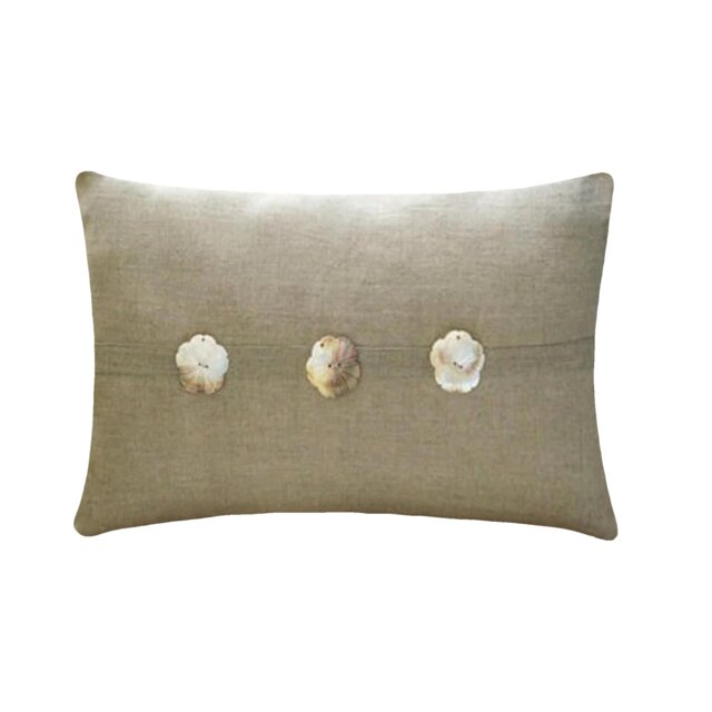 "Decorative Oblong/Lumbar Rectangle Ecru Pillow Cover, 12""x16" - image 1