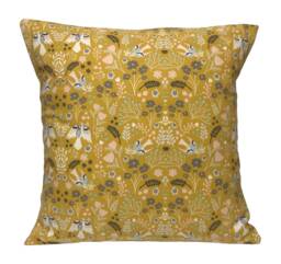 "1 X Fryetts Folklore Ochre Pink Blue Cushion Cover 16"" 18"" 20"" 22"" 24" - thumbnail 1