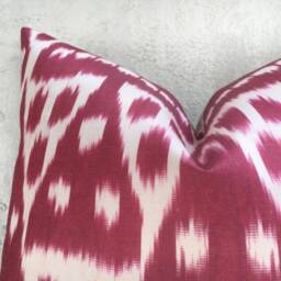 Handwoven Silk Ikat Pillow Cover, Modern Accent Cushion - 20x20 - thumbnail 2