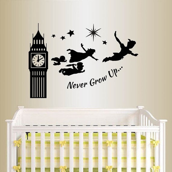 In-Style Decals Wall Vinyl Decal Decor Art Sticker Never Grow Up Quote Lettering Nursery Kids Room Bedroom Stylish Mural Design 46 - image 1