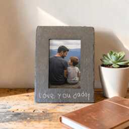Personalised Child Handwriting Slate Photo Frame - Custom Kids Writing Gift For Mum, Dad Or Grandparents - thumbnail 2