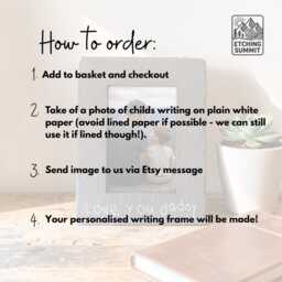 Personalised Child Handwriting Slate Photo Frame - Custom Kids Writing Gift For Mum, Dad Or Grandparents - thumbnail 3