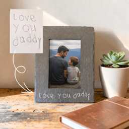 Personalised Child Handwriting Slate Photo Frame - Custom Kids Writing Gift For Mum, Dad Or Grandparents