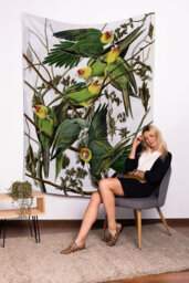 Tropical Parrots - Wall Tapestry Tapestry Hangings Wanderlust Bohemian Home Decor Dorm T#83 - thumbnail 1