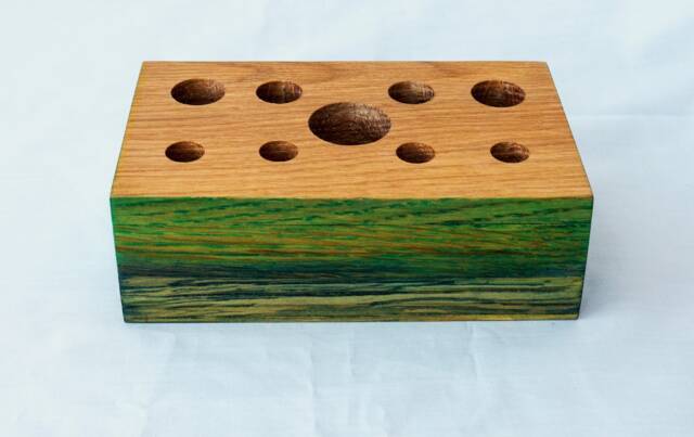 1692-Recycled Oak Desk Organiser. Free UK P&p - image 1