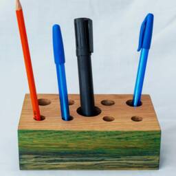 1692-Recycled Oak Desk Organiser. Free UK P&p - thumbnail 3