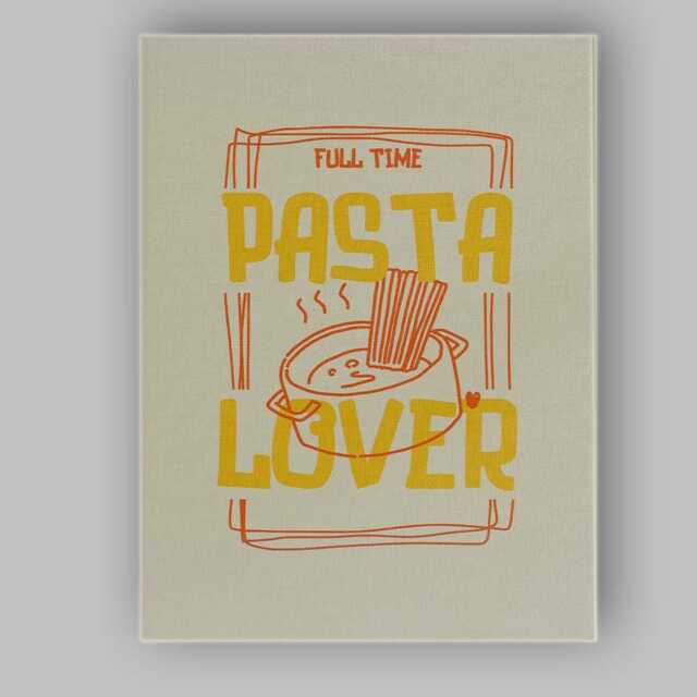 Full Time Pasta Lover Typography Kitchen Canvas Wall Art Print Decor Picture Ready To Hang - image 1