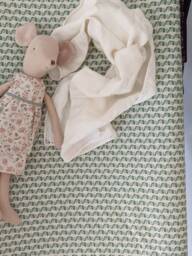 Blue Green Floral Crib Sheet - Rifle Paper Co. Baby Bedding Nursery Decor Fitted Mini Changing Pad Cover - thumbnail 1