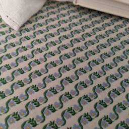Blue Green Floral Crib Sheet - Rifle Paper Co. Baby Bedding Nursery Decor Fitted Mini Changing Pad Cover - thumbnail 4