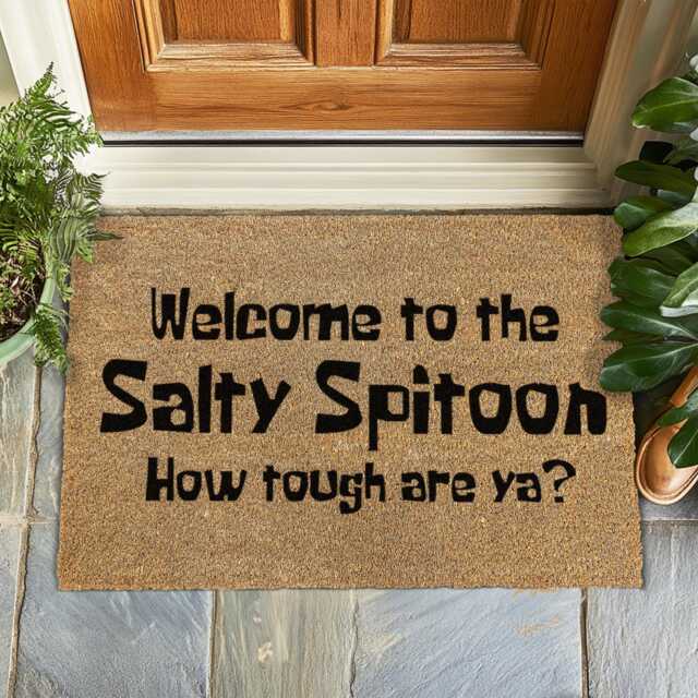 Welcome To The Salty Spitoon - How Tough Are Ya? A Coir, Funny Doormat Themed Home Decor Fun Gift Non Slip Mat - image 1