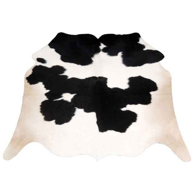 Authentic Black & White Cowhide Rug - Medium Natural Leather Skin For Elegant Interiors - image 1