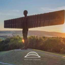 Angel Of The North Print Panoramic Photography, Black Wood Frame - thumbnail 2