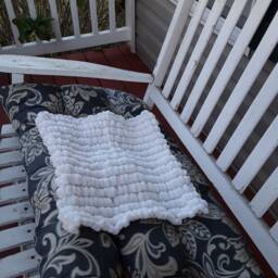 White, Grey, Or Pink Mini Pom Baby Blanket - thumbnail 4