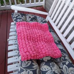 White, Grey, Or Pink Mini Pom Baby Blanket - thumbnail 3