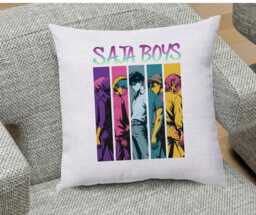 Saja Boys Demon Hunter Cushion Cover - Comfy Faux Linen, Bold Anime Print Accent - thumbnail 1