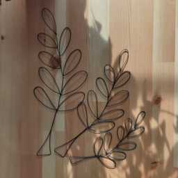 Set Of 3 Decorative Wall Leaves, Metal Decorations, Flower Decor, Geometric Art, Art - thumbnail 2
