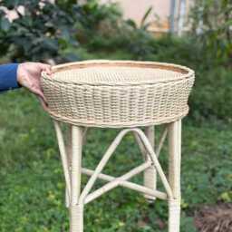 Handcrafted Cane Chair & Table Set Balcony Garden Furniture - thumbnail 2