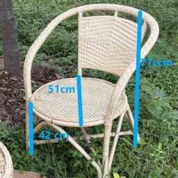 Handcrafted Cane Chair & Table Set Balcony Garden Furniture - thumbnail 4