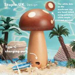 Mushroom Night Light Kids, Mushroom Wooden Table Lamp, Mushroom Theme Decor, Glowing Mushroom, Beside Lamp, Modern Lamp, Gift For New Home - thumbnail 2