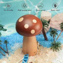 Mushroom Night Light Kids, Mushroom Wooden Table Lamp, Mushroom Theme Decor, Glowing Mushroom, Beside Lamp, Modern Lamp, Gift For New Home - thumbnail 3