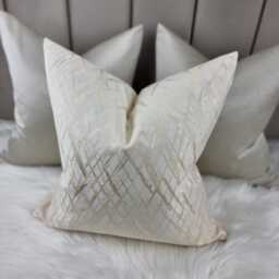 Glamorous Ivory Cream Gold Cushion Cover, Criss Cross Design - Elegant Home Decor Throw Pillow Cover Satin Accent - thumbnail 4