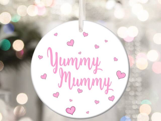 Yummy Mummy Mum Wife Girlfriend Personalised Christmas Bauble Funny Gift Present Keepsake Novelty Mother's Day For Her
