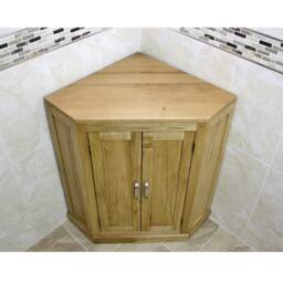 Bathroom Vanity Unit Free Standing Oak Corner Cabinet 501B - thumbnail 3