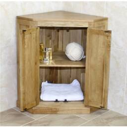 Bathroom Vanity Unit Free Standing Oak Corner Cabinet 501B - thumbnail 2
