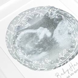 Framed Watercolor Baby Scan Art Print, Ultrasound Gift - thumbnail 3